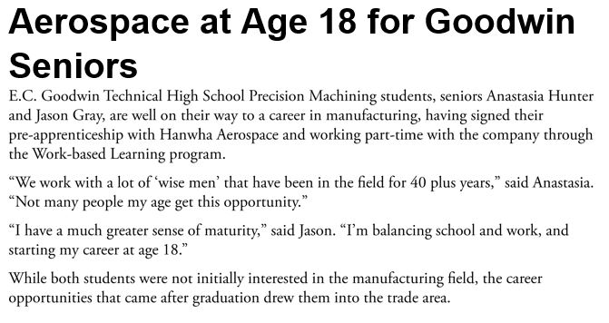 Aerospace at Age 18 for Goodwin Seniors 2